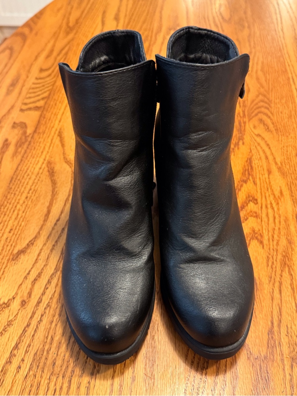 Dream Pairs Black Leather Ankle Booties